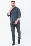 Anthracite Stone Washed PlainCotton Hoodie