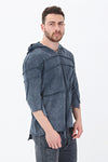 Anthracite Stone Washed PlainCotton Hoodie