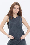 Stone Washed Plain cutting backLace Cotton Women Vest