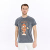 Stone Washed Effect Sushi AnimePrinted Men's T-shirt