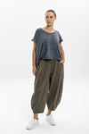 Stone Washed Pancho Designed Plain Women's T-Shirt