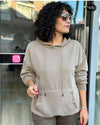 Stone Washed Embroidered PlainCotton Women Hoodie