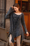 Asymmetric Cut Detail Woman Knitwear
