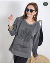 Stone Washed Tree Of LifeCotton Women Sweatshirt