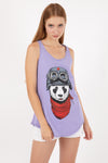 Lilac Panda Pilot Animal Cotton Women Vest Tank Top S-ponder