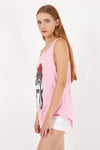 Pink Red Hat Cat Animal Cotton Women Vest