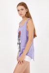 Lilac Red Hat Cat Animal Cotton Women Vest
