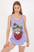 Lilac Google Cat Animal Printed Cotton Women Vest