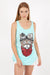 Blue Google Cat Animal Printed Cotton Women Vest