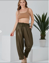 Satin Drawstrings CroppedCotton Women Jogger