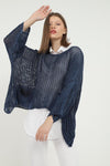 Fish Net Two PocketsCotton Knitted Pull over Women Jumper