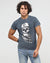 Anthracite Stone Washed Scarf Skull Printed Cotton T-shirt