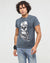 Anthracite Stone Washed Scarf Skull Printed Cotton T-shirt