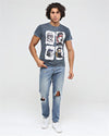 Anthracite Stone WashedFour MastersPrintedMen's T-shirt