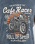 The Return of Cafe Racer Bike Print Anthracite  Washed Regular T-Shirt