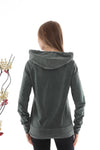 WOMEN FITTED WASHED COTTONHOODIE