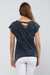 Anthracite I Allow Transformation Print Ripped Shoulder& Hem Stone Washed Top