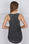 STONE WASHED I'M FINE SKULL PRINT WOMEN COTTON TOP TANK
