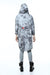 Anthracite Long Tie Die Make A Face Print Cotton Cardigan with Hood