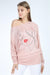Pink Make a Face Printed Cotton Women Top