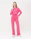 Flare Leg and Crop Top Plain Women Lounge wear Set