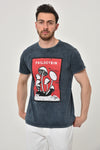 MAGIC MUSHROOM PSILOCYBIN PRINTSTONE WASHED COTTON T-SHIRT