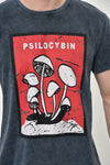 MAGIC MUSHROOM PSILOCYBIN PRINTSTONE WASHED COTTON T-SHIRT
