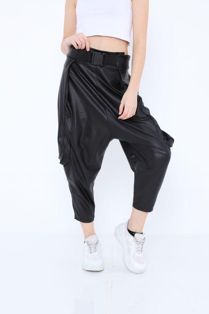 Leather harem hot sale pants womens