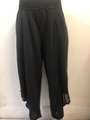 WOMEN ELASTIC WAIST BUTTON DETAIL COTTON TROUSER