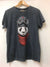 Stone Washed Anthracite  Panda Pilot Animal Printed Cotton T-shirt