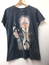 ANTHRACITE STONE WASHED JACK NICHOLSON PRINT COTTON MEN'S T-SHIRT