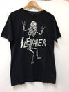 SantaSkeleton Dance Sleigher Cool Metal XmasPrintCotton T-Shirt