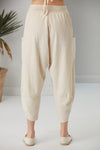 Adjustable Waist Tapered cut Women Cotton Trousers