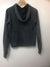 Anthracite Stone Washed VW Flower Crop Top Hoodie