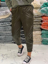 Satin Drawstrings CroppedCotton Women Jogger