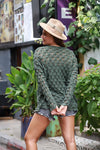 Deep Neck Bubble Knit Cardigan