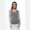 S-Ponder Anthracite Full Tiger Printed Cotton Tank Top Vest