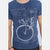 Anthracite Stone Washed Bicycle Printed Cotton T-shirt - 
