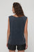 Anthracite Stone Washed Ripped Hem & Neck Women Top Tank