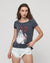 Anthracite Stone Washed Dream Totoro  Print Women's Top