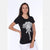 Black Elephant Printed Cotton Women T-shirt Tee Top S-PONDER