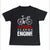 Black Search Engine Bicycle Printed Cotton Men T-shirt