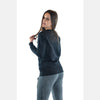 Black Skull Print Cotton Women Sweatshirt - S-Ponder Shop - 