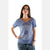 Blue Joy Division Print Cotton Women V Neck  T-shirt Tee Top S-Ponder