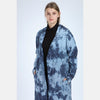 Blue Long Tie Die Cotton Cardigan with Hood S-Ponder