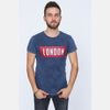 Blue Stone Washed London Printed Cotton T-shirt - S-Ponder Shop