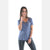 Blue V Neck Cotton Women T-Shirt - S-Ponder Shop - T-SHIRT