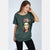 Green Stone Washed Frida Kahlo Printed Cotton Women Top T-Shirt Blouse S-Ponder