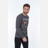 Grey Guitar House Printed Cotton Sweatshirt - S-Ponder Shop
