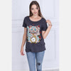 Grey Maneki Cat Printed Cotton Woman T-Shirt - S-Ponder Shop